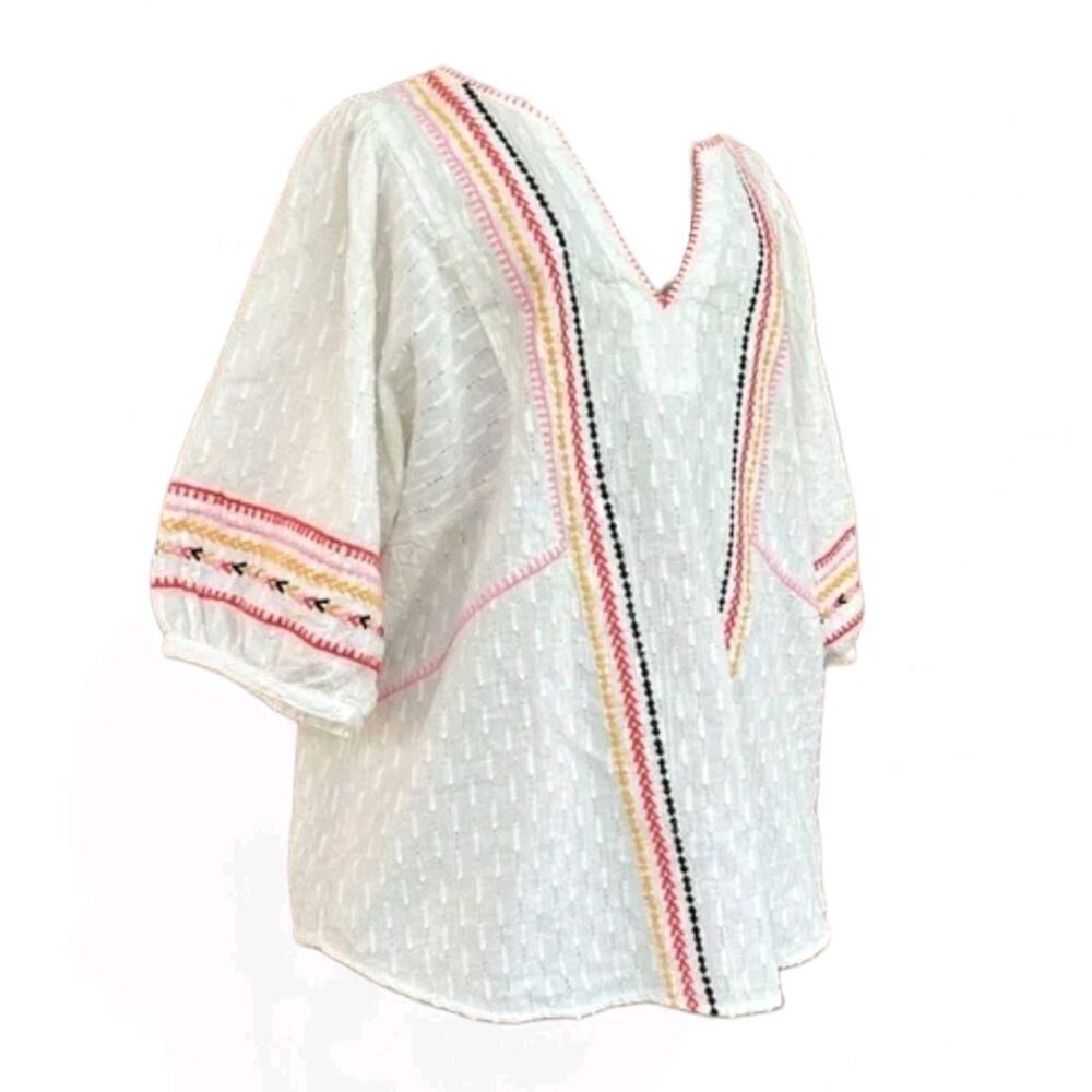 ACOS&A Eyelet Top White Embroidered Womens Size Small Boho Hippie Festival